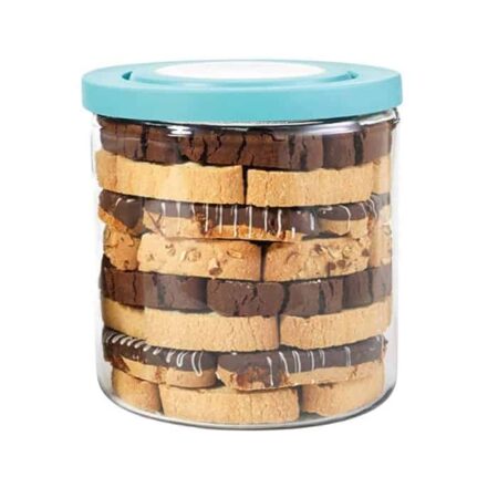 Anchor Hocking TrueFit™ Glass Jar w/blue Truefit lid 3.8L