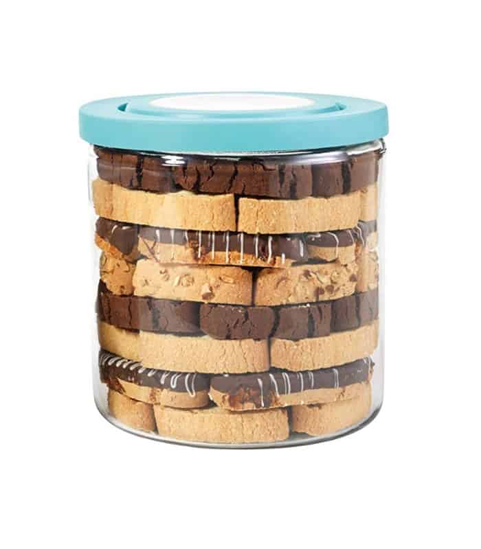 Anchor Hocking TrueFit™ Glass Jar w/blue Truefit lid 3.8L