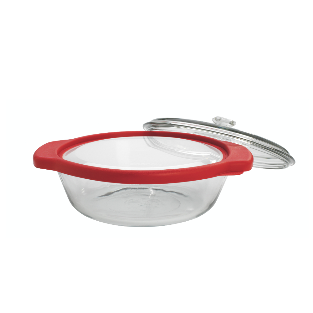 Anchor Hocking TrueFit™ Glass Casserole with Lid+Glass Cover 1900ml