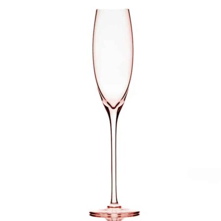 CRANE CRYSTAL HAND-MADE CRYSTAL CHAMPAGNE FLUTE GLASS 180ML ROSE - set of 2