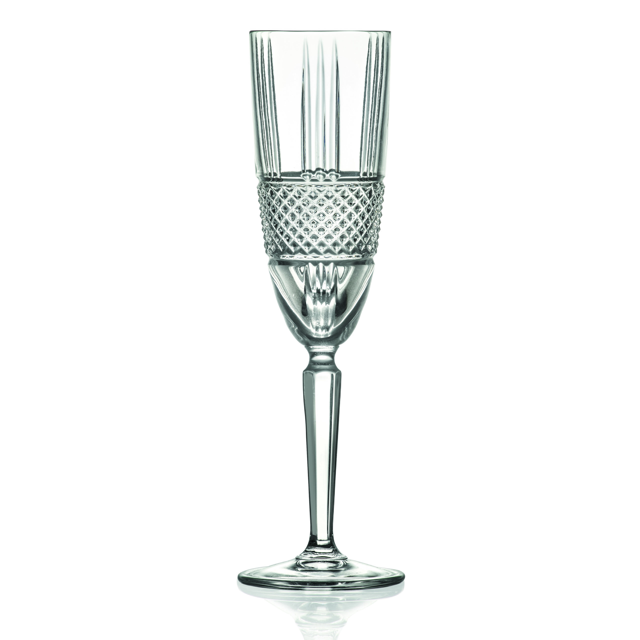 RCR Brillante Crystal Champagne Flute Glass 190ml - set of 6