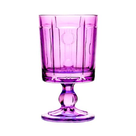 Irena Berlin Crystal Footed Votive 300ml purple - set of 2