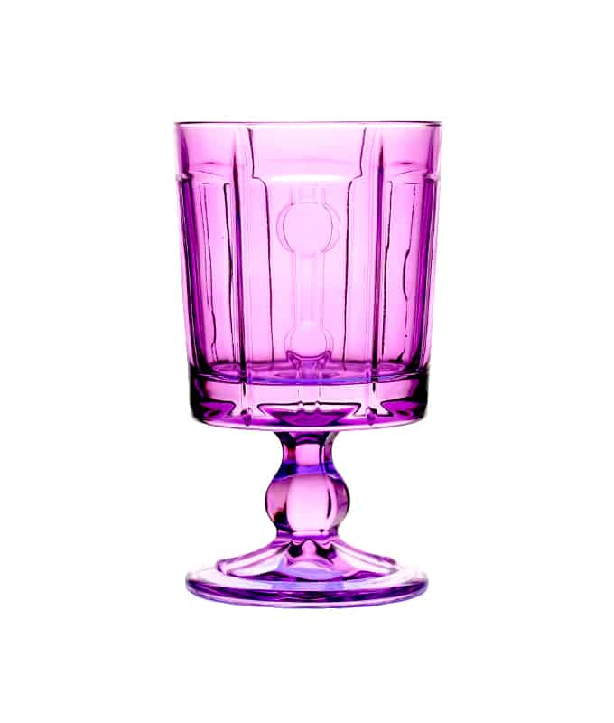 Irena Berlin Crystal Footed Votive 300ml purple - set of 2