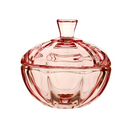 Irena Hamburg Crystal Glass Candy Box 12cm – Pink
