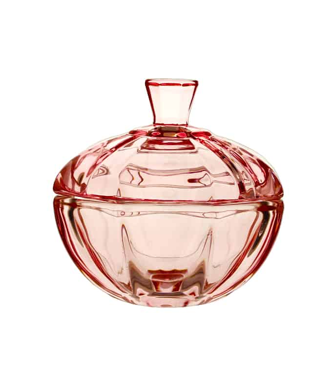 Irena Hamburg Crystal Glass Candy Box 12cm – Pink
