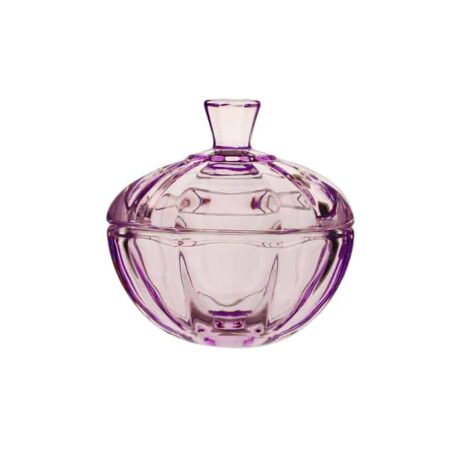 Irena Hamburg Crystal Glass Candy Box 12cm - purple
