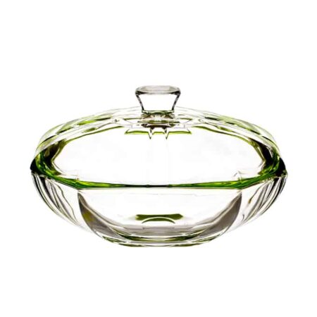 Irena Hamburg Crystal Oval Candy Box 25cm Green
