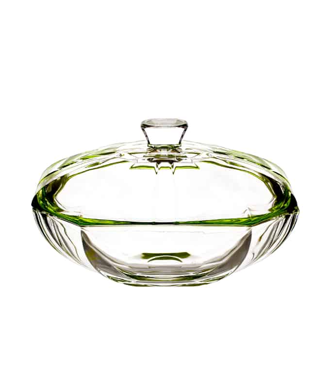 Irena Hamburg Crystal Oval Candy Box 25cm Green