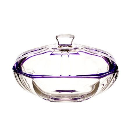 Irena Hamburg Crystal Oval Candy Box 25cm Purple