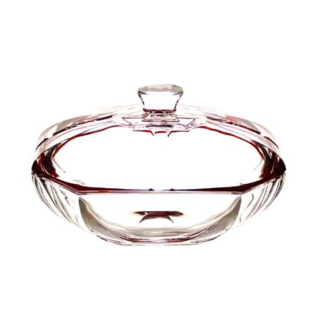 Irena Hamburg Crystal Oval Candy Box 25cm Red