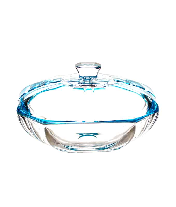 Irena Hamburg Crystal Oval Candy Box 25cm Turquoise