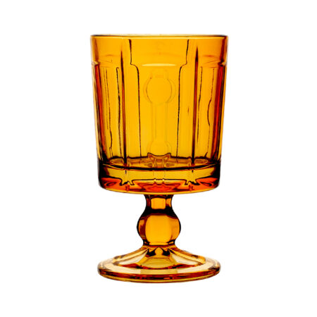 Irena Berlin Crystal Footed Votive 300ml orange - set of 2