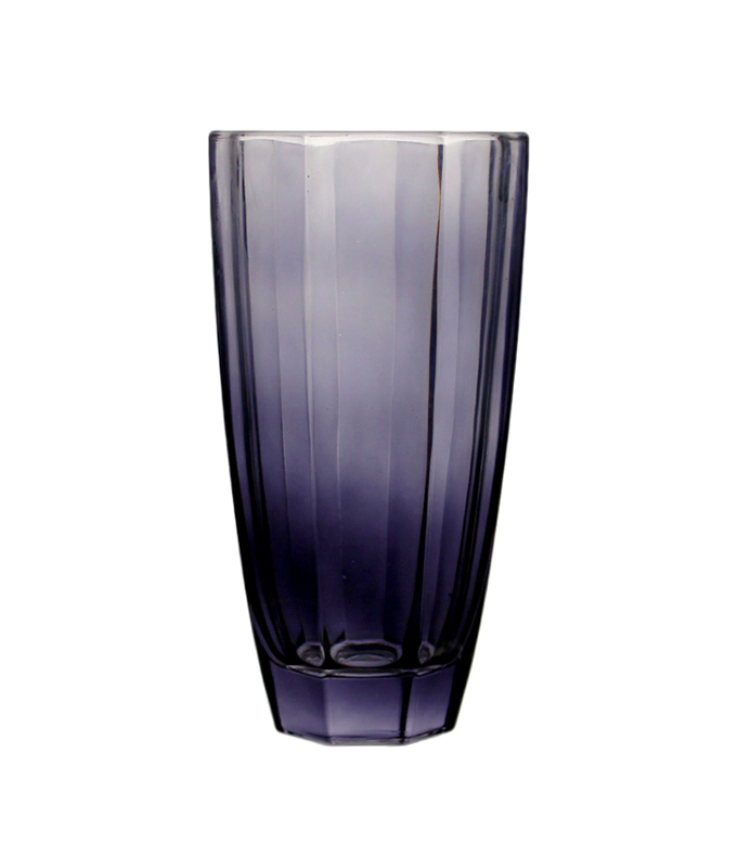 Irena Hamburg Crystal Vase 25cm Grey & Black