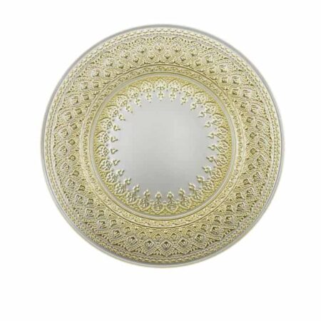 Irena Dantel Crystal Underplate 33cm - Pearl & Gold