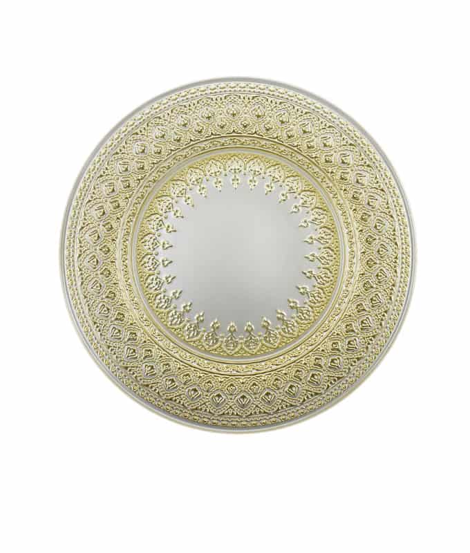 Irena Dantel Crystal Underplate 33cm - Pearl & Gold