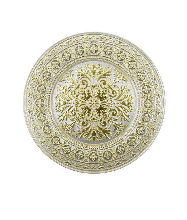 Irena Folk Crystal Underplate 33cm - Pearl & Gold