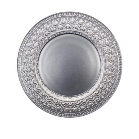 Irena Ivy Crystal Underplate 33cm - Light Grey & Silver