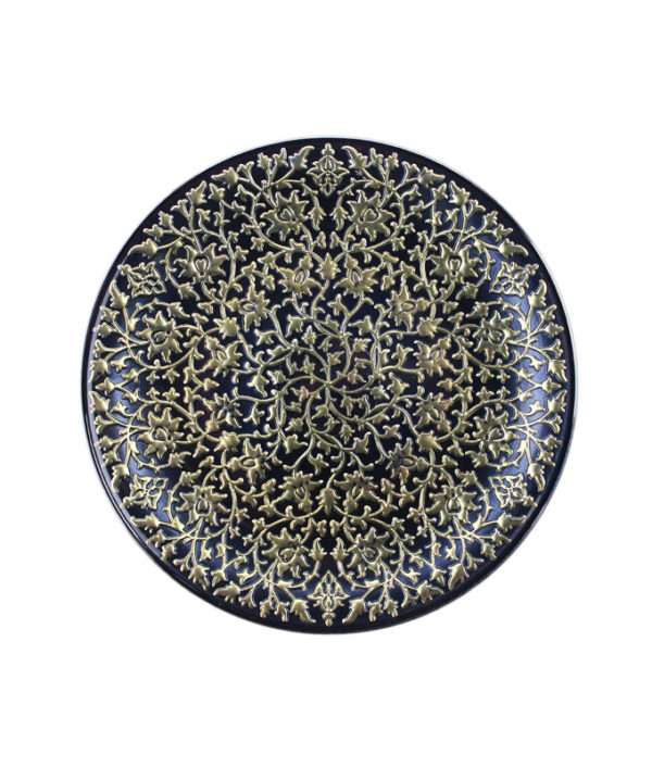 Irena Shiraz Crystal Underplate 35cm - Antracy & Gold