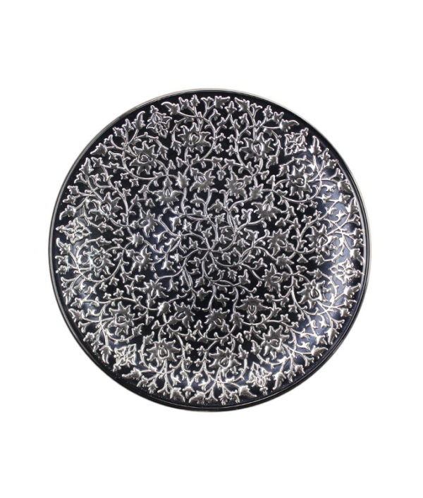 Irena Shiraz Crystal Underplate 35cm - Antracy & Silver