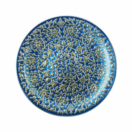 Irena Shiraz Crystal Underplate 35cm - Blue & Gold