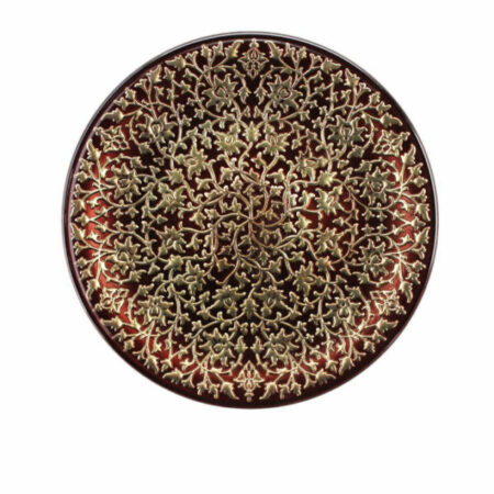 Irena Shiraz Crystal Underplate 35cm - Red & Gold