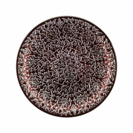 Irena Shiraz Crystal Underplate 35cm - Dark Red & Silver
