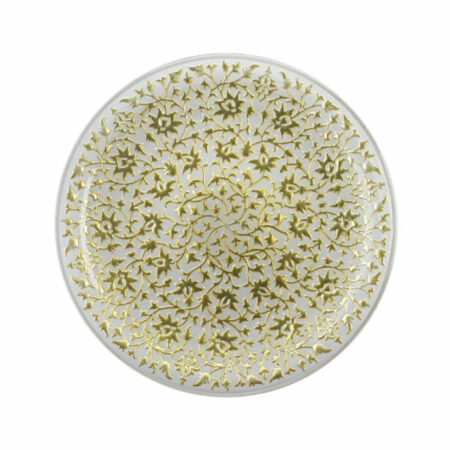 Irena Shiraz Crystal Underplate 35cm - Light Grey & Gold