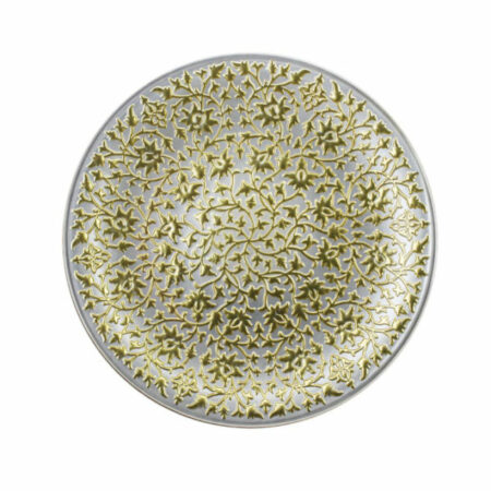 Irena Shiraz Crystal Underplate 35cm - Pearl & Gold