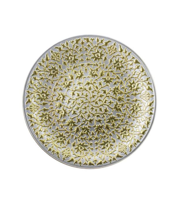 Irena Shiraz Crystal Underplate 35cm - Pearl & Gold