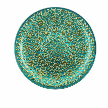 Irena Shiraz Crystal Underplate 35cm - Turquoise & Gold