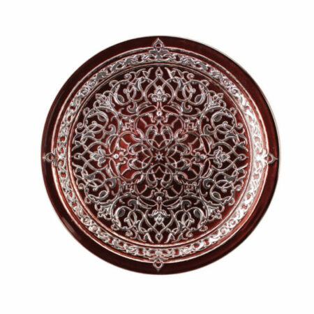 Irena Istanbul Crystal Underplate 35cm - Dark Red & Silver