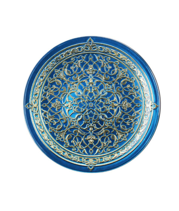 Irena Istanbul Crystal Underplate 35cm - Blue & Gold