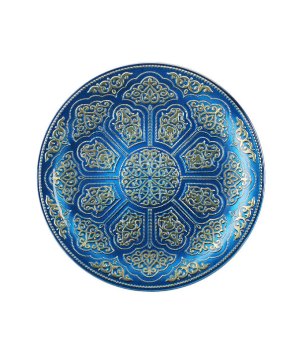 Irena Topkapi Crystal Underplate 35cm - Blue & Gold