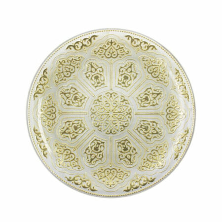 Irena Topkapi Crystal Underplate 35cm - Light Grey & Gold
