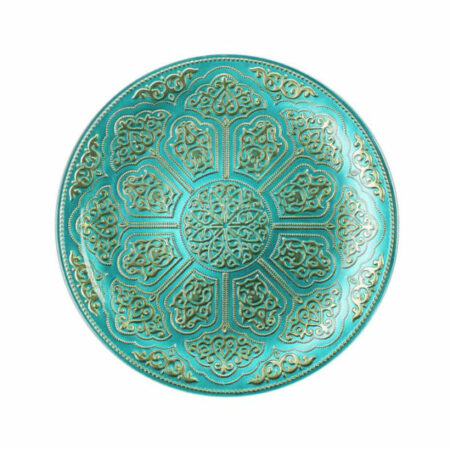 Irena Topkapi Crystal Underplate 35cm - Turquoise & Gold