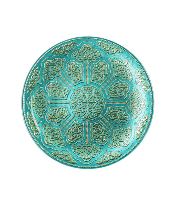 Irena Topkapi Crystal Underplate 35cm - Turquoise & Gold