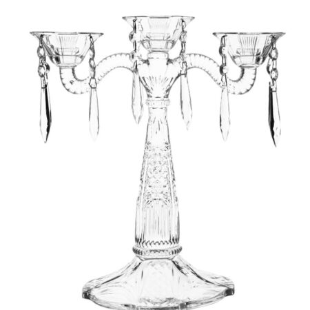 Bohemian Crystal 3 Arms Candleholder with Trimmings