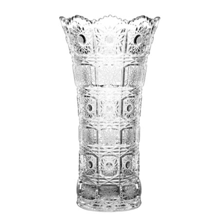 BOHEMIA ROSE CUT CRYSTAL GLASS VASE 280mm