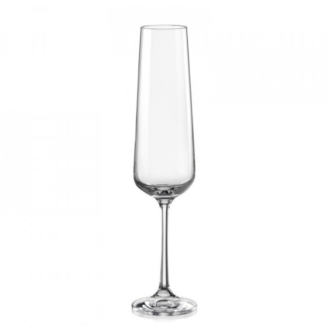Crystalex Sandra Crystal Champagne Flute Glass 200ml - set of 6