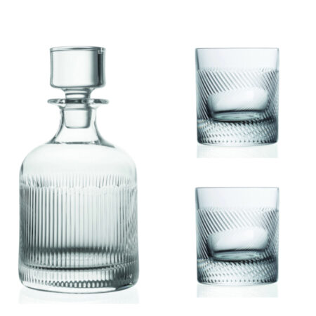 RCR TOUCH HANDMADE CRYSTAL GLASS WHISKEY SET - 3PCS