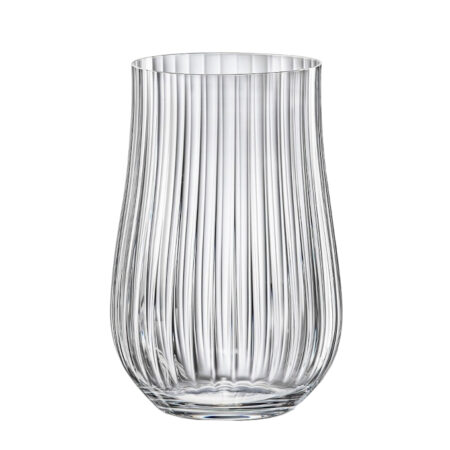 Crystalex Tulipa Optic Crystal Highball Tumbler Glass 450ml - set of 6