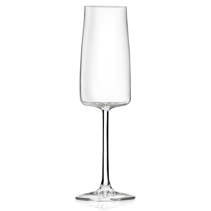 RCR Essential Crystal Champagne Flute Glass 300ml - set of 6
