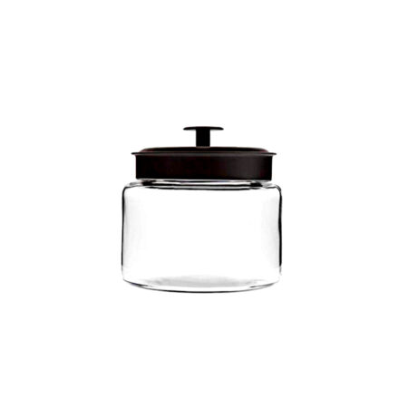ANCHOR HOCKING MINI MONTANA GLASS JAR W/ BLACK METAL LID 1420ml