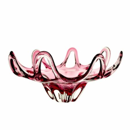 Egermann Large Crystal Glass Plate Pink