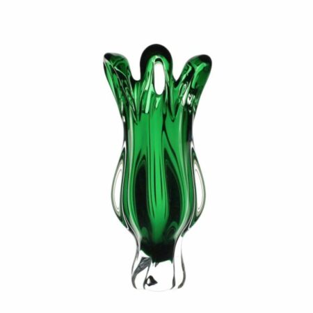 EGERMANN LARGE CRYSTAL GLASS VASE GREEN