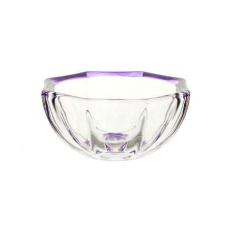 IRENA HAMBURG CRYSTAL GLASS BOWL PURPLE RIM 12CM