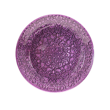 IRENA SHIRAZ CRYSTAL GLASS PLATE PURPLE 18CM