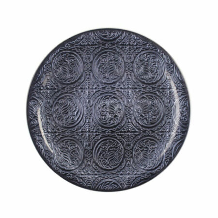 IRENA AMSTERDAM CRYSTAL GLASS PLATE ANTHRACITE BRIGHT 35CM