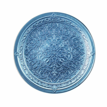 IRENA ISTANBUL CRYSTAL GLASS PLATE LIGHT BLUE 35CM