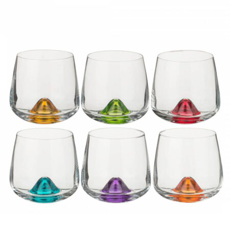 CRYSTALEX ISLANDS CRYSTAL TUMBLER GLASS 310ml - ASSORTED COLOURS - set of 6